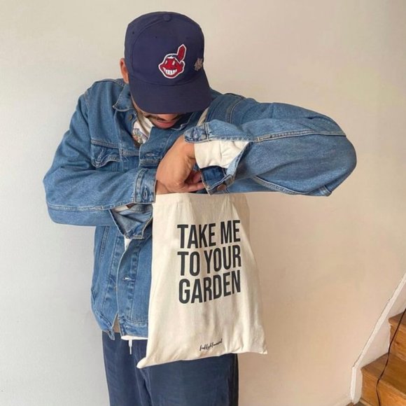 "Take Me to Your Garden" Canvas Tote Bag - Picture 4 of 4